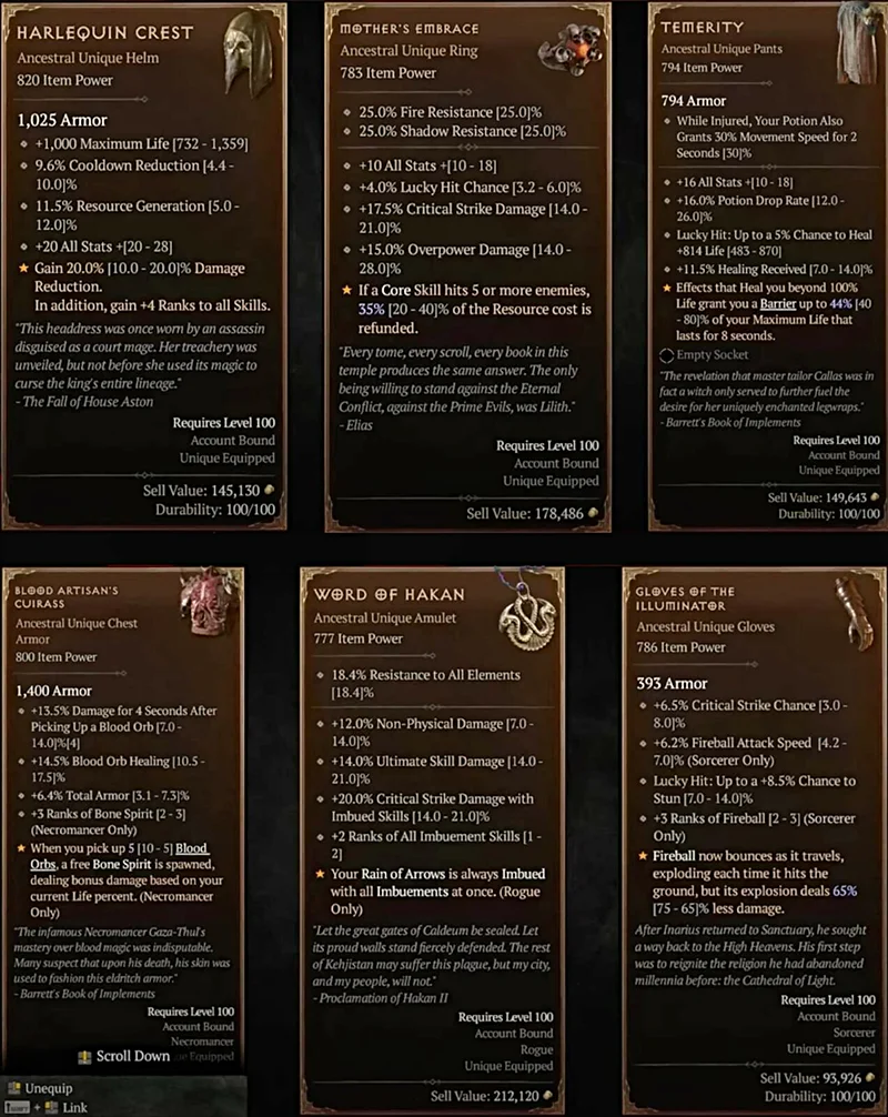 Diablo 4 Neue Unique Items vorgestellt