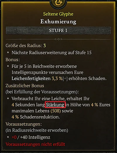 Diablo 4 Übersetzungsfehler Glyphe "Exhumierung"