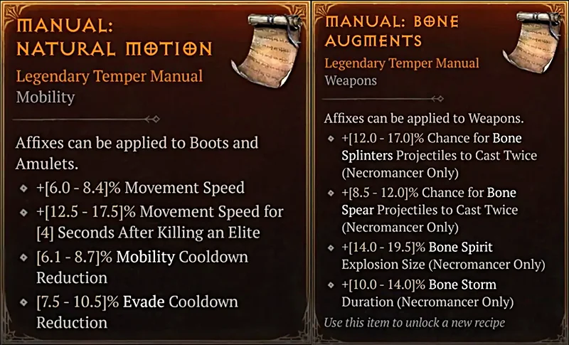 Tempering Manuals in Season 4