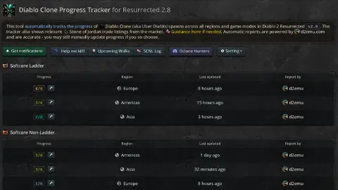 Diablo Clone Progress Tracker