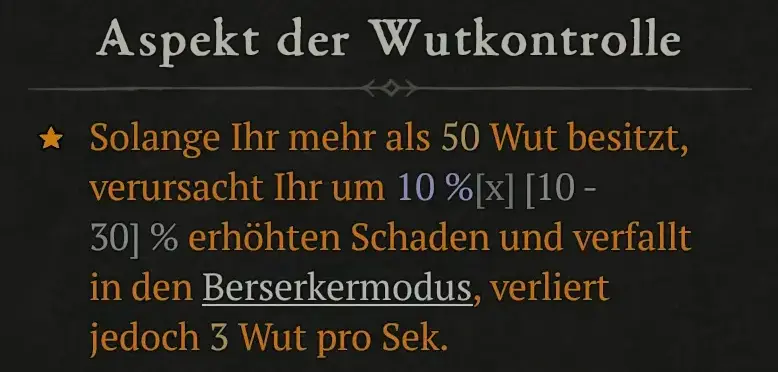 Aspekt der Wutkontrolle