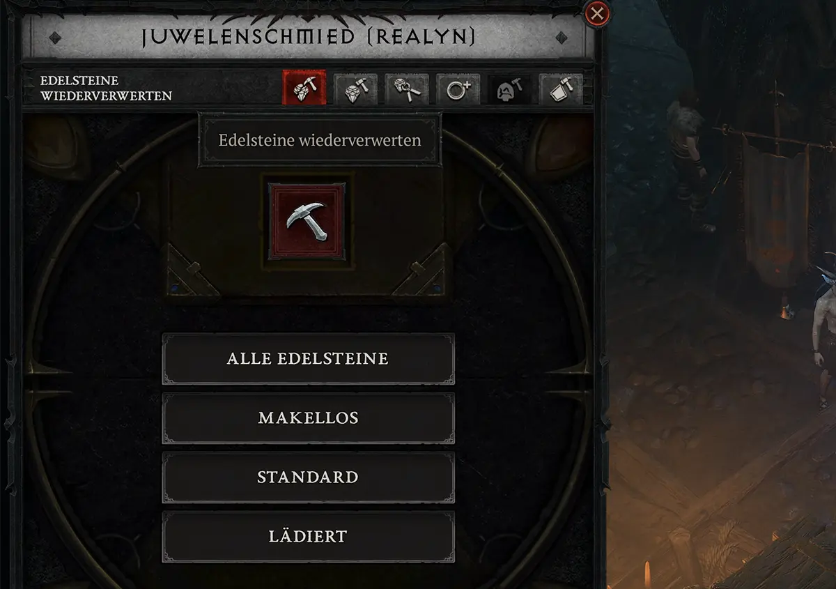 Diablo 4 Juwelenschmied Edelsteine wiederverwerten