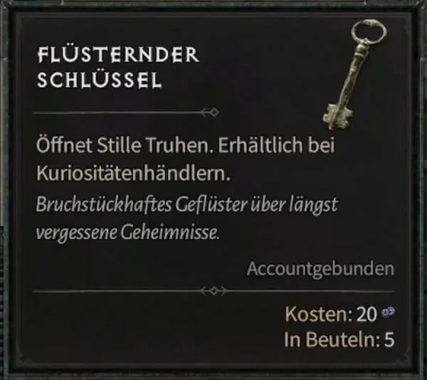 Diablo 4 FlĂŒsternder SchlĂŒssel