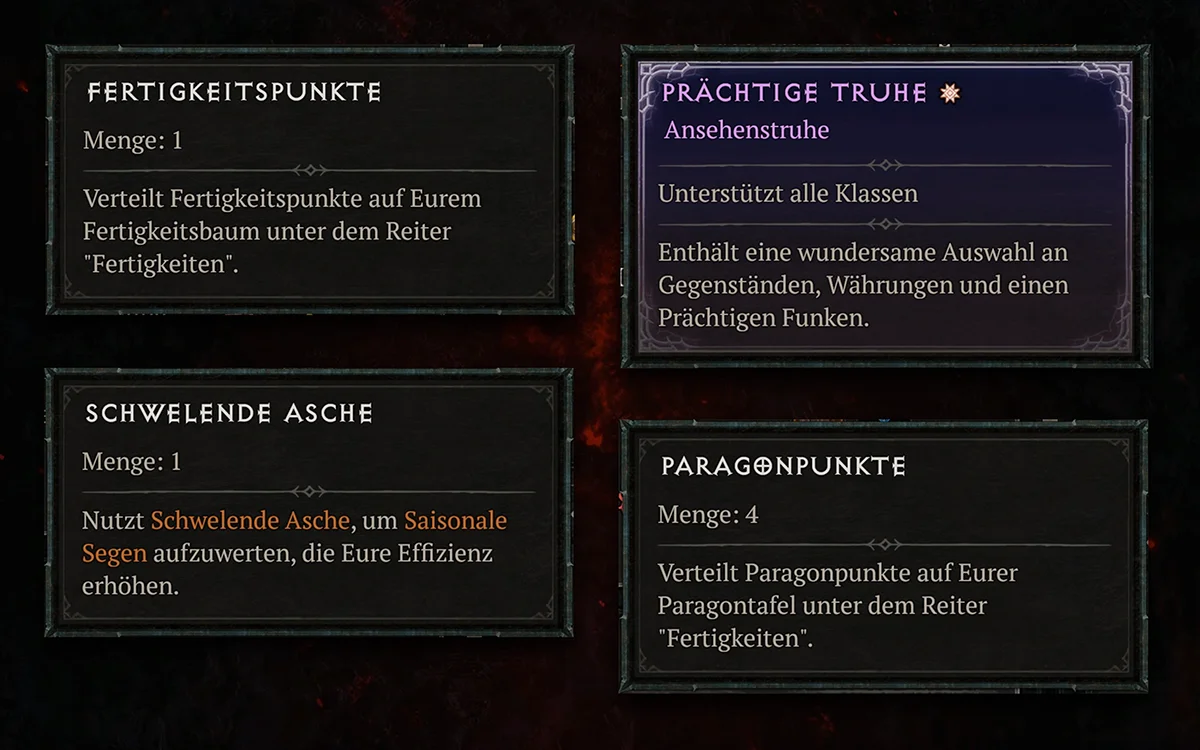 Diablo 4 Saisonreise Belohnungen