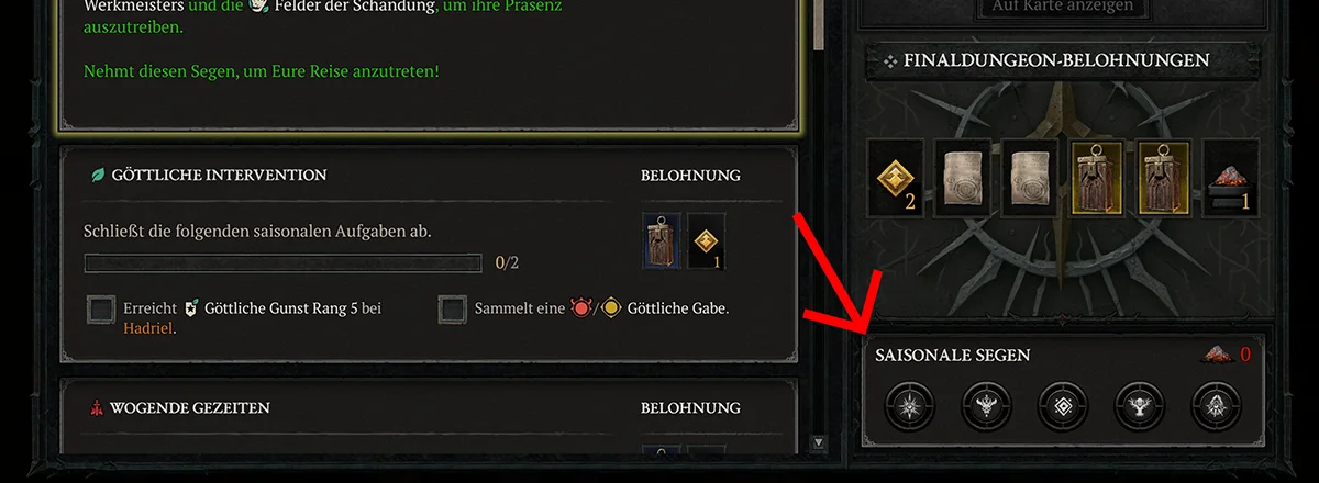 Saisonaler Segen Menü