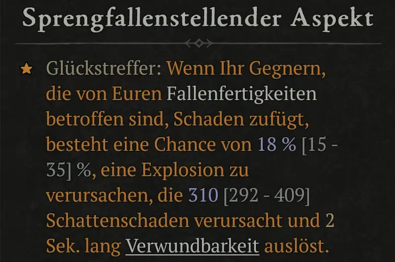 Sprengfallenstellender Aspekt