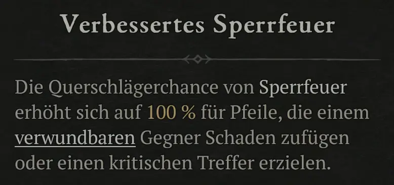 Verbessertes Sperrfeuer