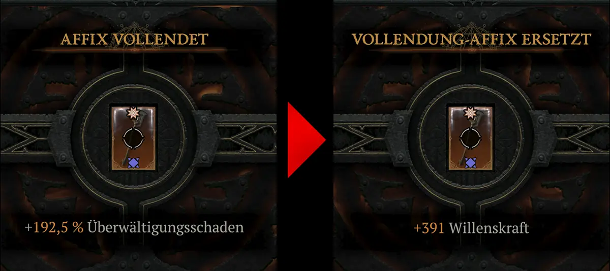 Vollendungs-Affix ersetzen