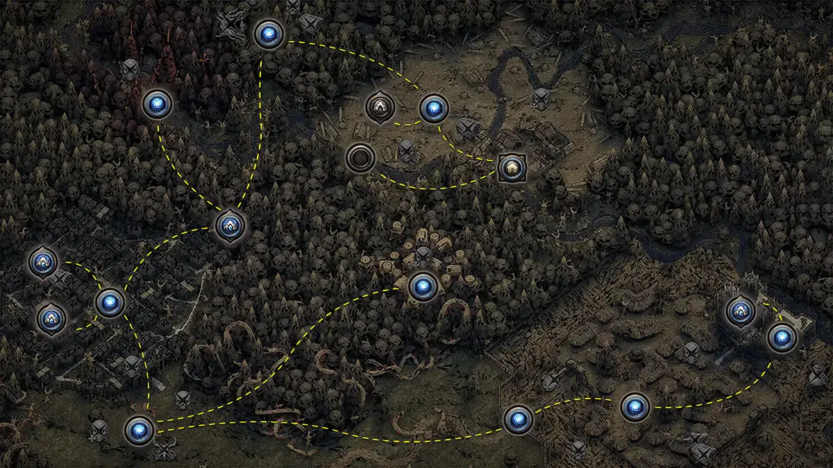 Path of Exile 2 Kampagne Akt 1 Weltkarte