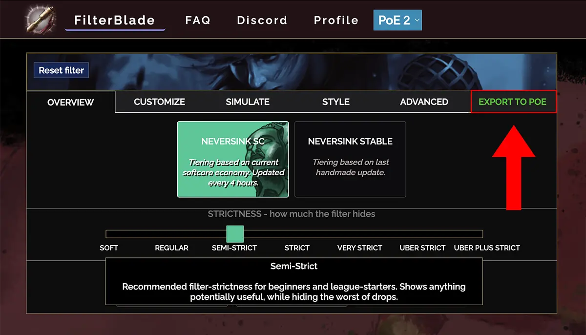 Filterblade Lootfilter Tutorial – Filter Export