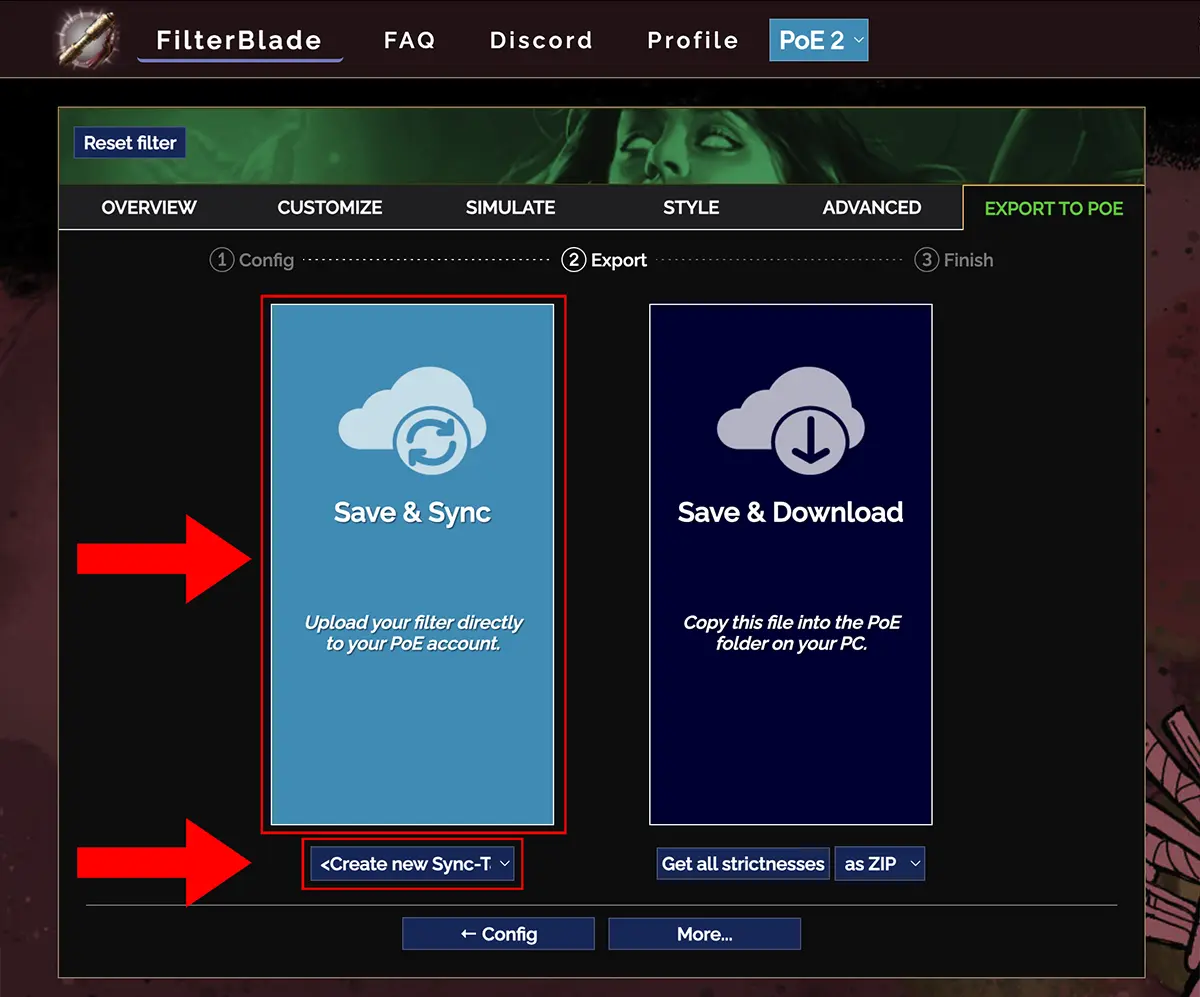 Filterblade Lootfilter Tutorial – Save & Sync