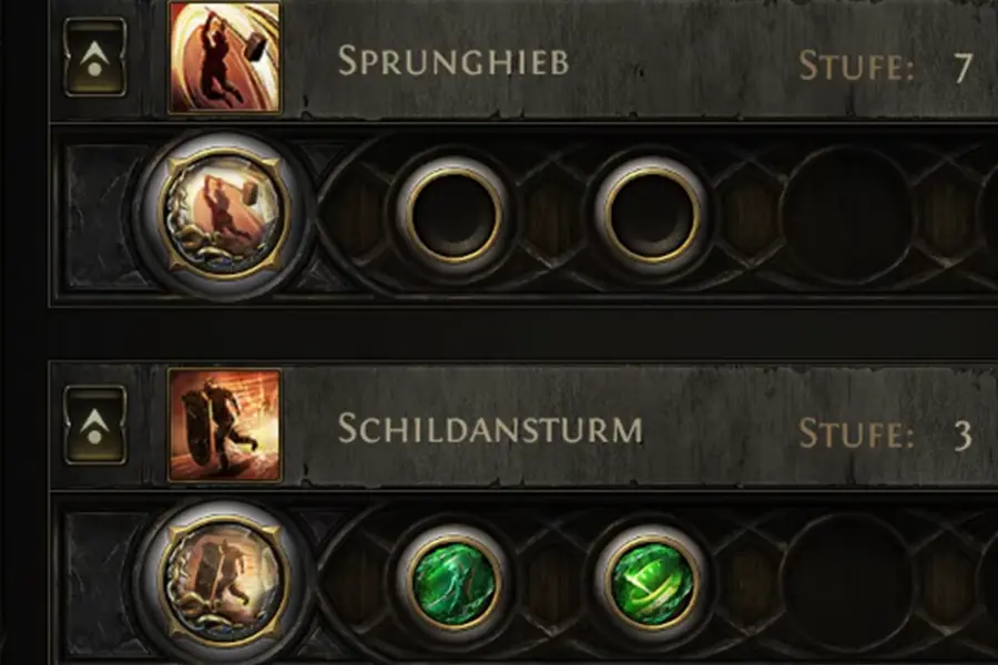 Schildansturm & Sprunghieb im 2. Waffenset